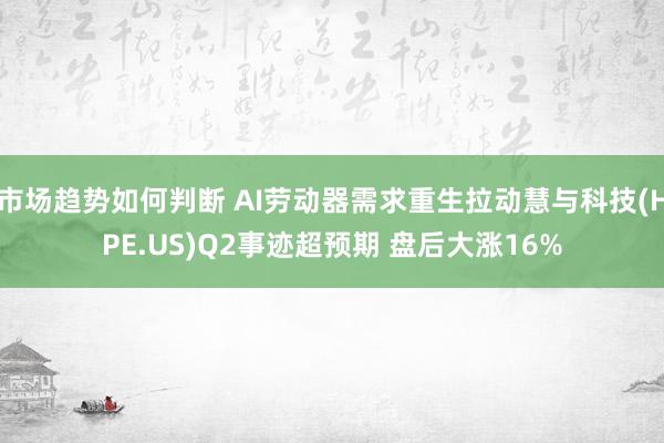 市场趋势如何判断 AI劳动器需求重生拉动慧与科技(HPE.US)Q2事迹超预期 盘后大涨16%