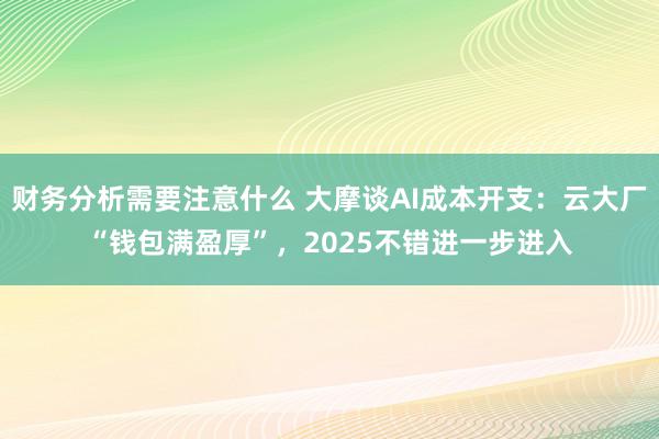 财务分析需要注意什么 大摩谈AI成本开支：云大厂“钱包满盈厚”，2025不错进一步进入