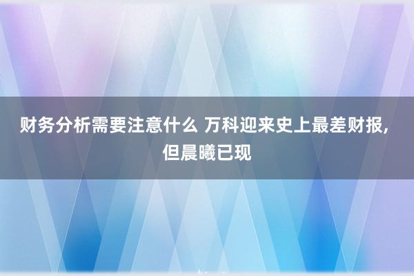 财务分析需要注意什么 万科迎来史上最差财报, 但晨曦已现