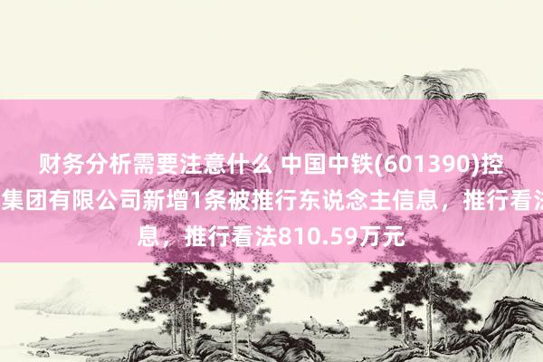 财务分析需要注意什么 中国中铁(601390)控股的中铁二局集团有限公司新增1条被推行东说念主信息，推行看法810.59万元