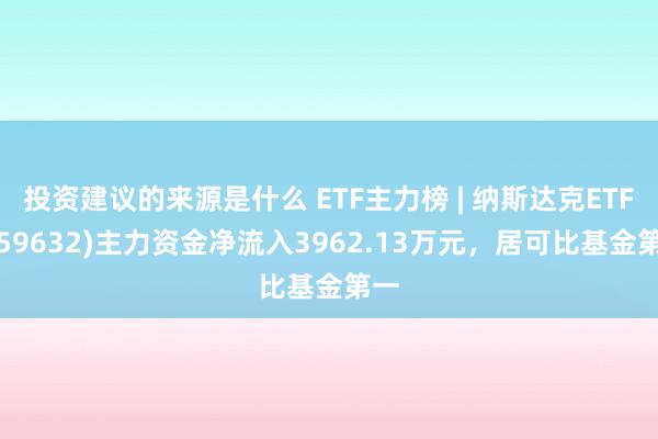 投资建议的来源是什么 ETF主力榜 | 纳斯达克ETF(159632)主力资金净流入3962.13万元，居可比基金第一