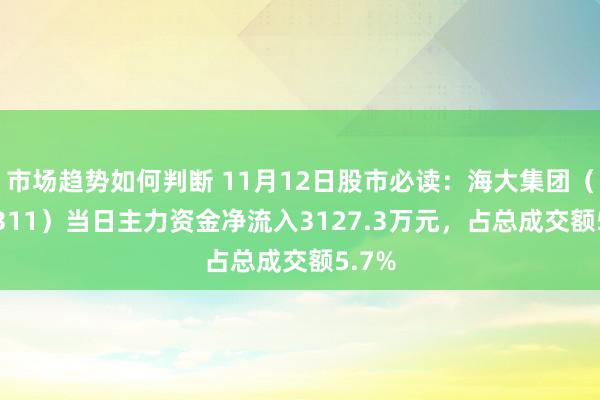 市场趋势如何判断 11月12日股市必读：海大集团（002311）当日主力资金净流入3127.3万元，占总成交额5.7%