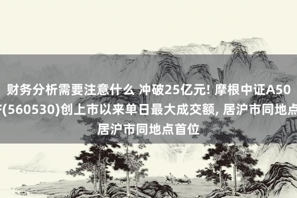 财务分析需要注意什么 冲破25亿元! 摩根中证A500ETF(560530)创上市以来单日最大成交额, 居沪市同地点首位