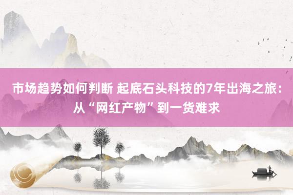 市场趋势如何判断 起底石头科技的7年出海之旅：从“网红产物”到一货难求