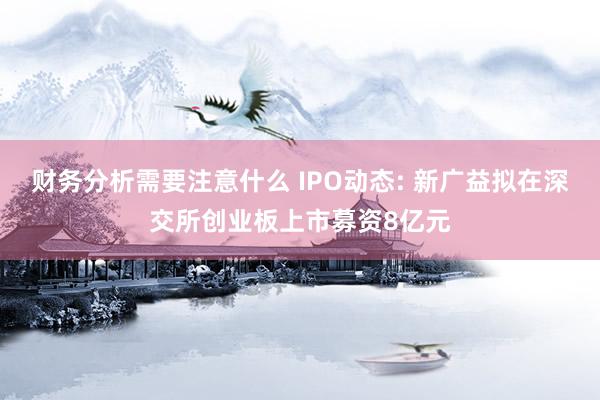 财务分析需要注意什么 IPO动态: 新广益拟在深交所创业板上市募资8亿元