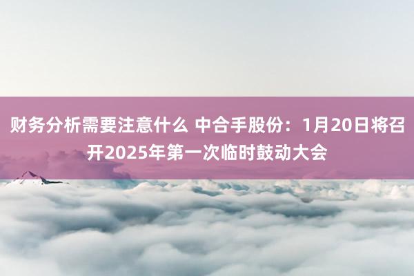 财务分析需要注意什么 中合手股份：1月20日将召开2025年第一次临时鼓动大会