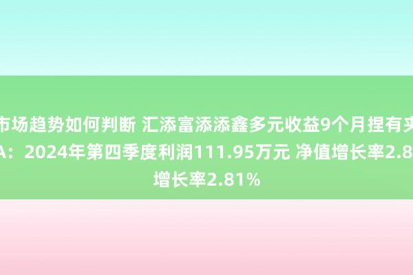 市场趋势如何判断 汇添富添添鑫多元收益9个月捏有夹杂A：2024年第四季度利润111.95万元 净值增长率2.81%