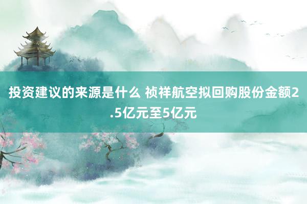 投资建议的来源是什么 祯祥航空拟回购股份金额2.5亿元至5亿元